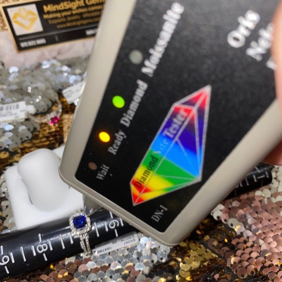 Genuine diamond sapphire ring, birthstone real diamond ring, free appraisal sale - Picture 2 of 3